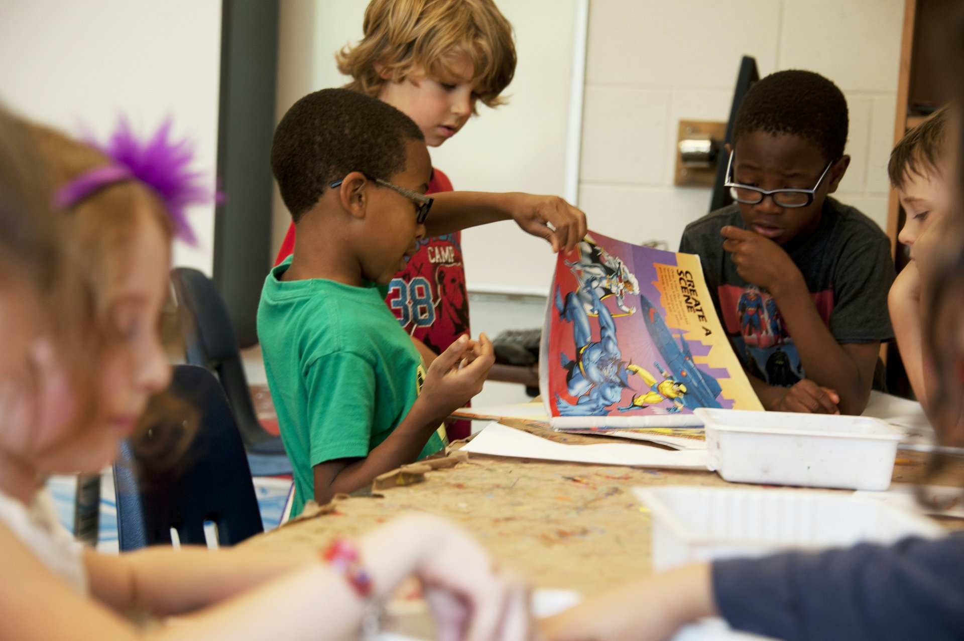 Students working together on a group project